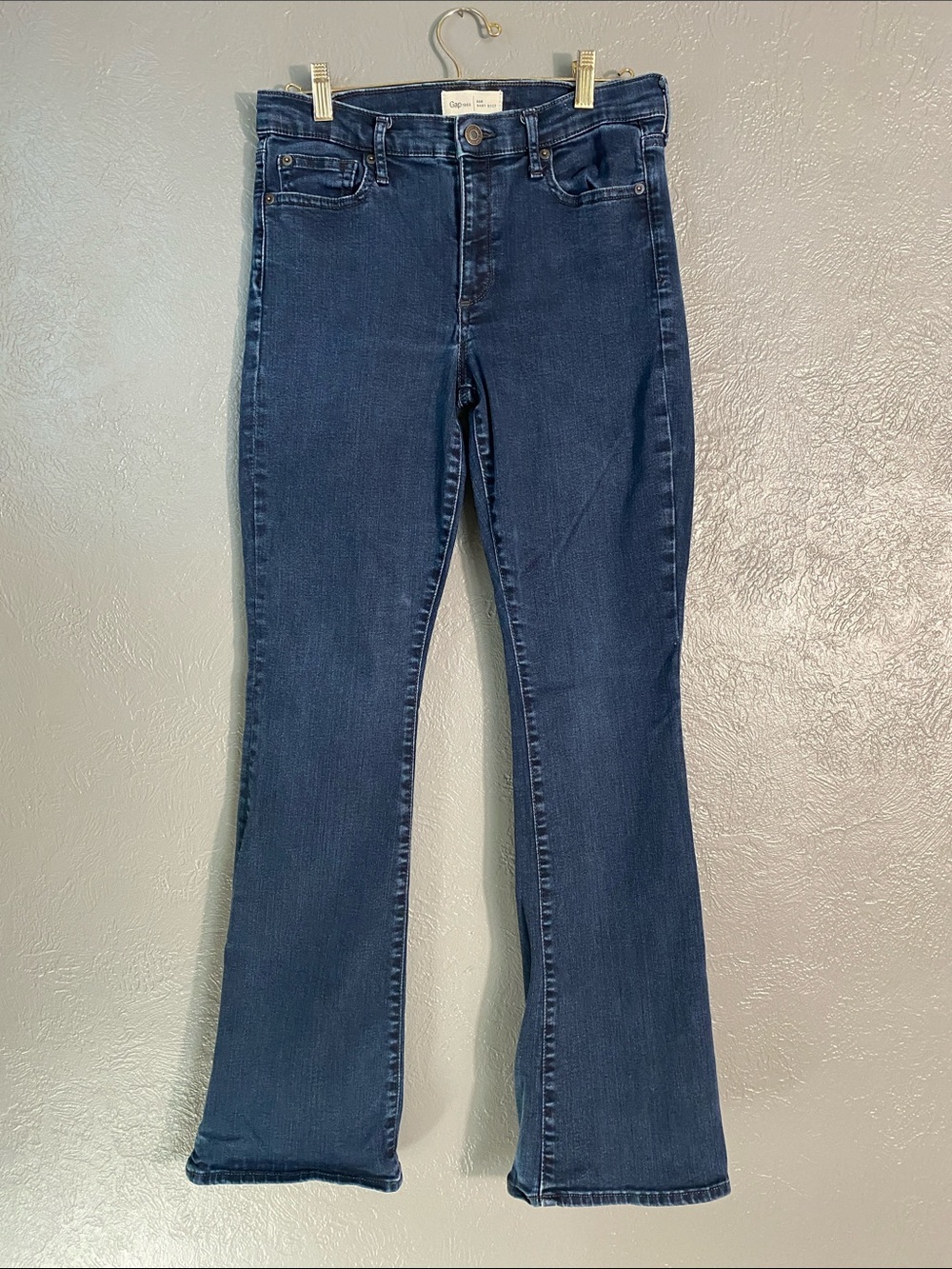 Gap 1969 Baby Boot Jeans Size 30R Mid Rise Dark Wash Stretch Y2K Denim